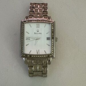 Bulova Silver Rectangular Watch